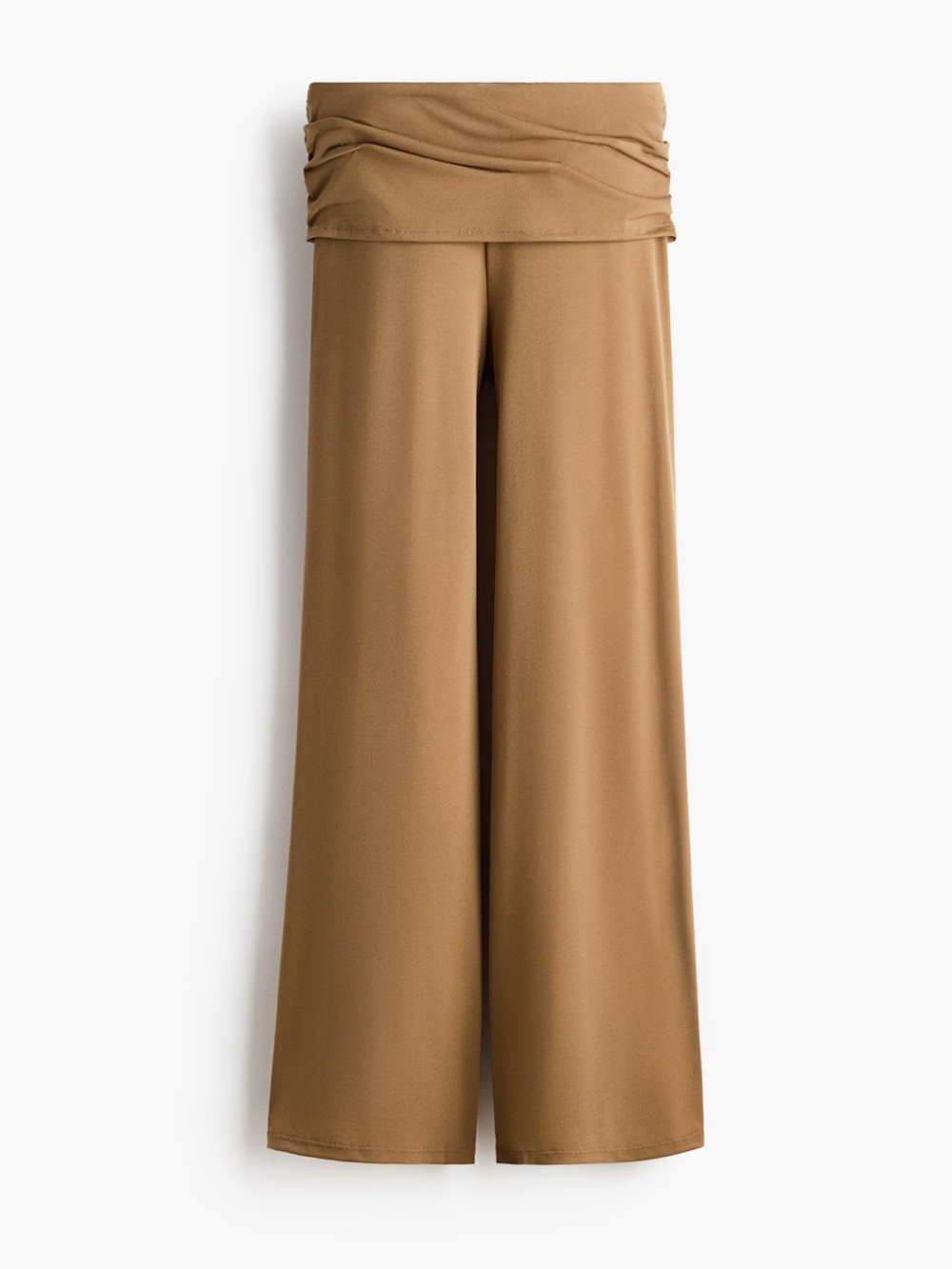 H&M NWT Wide-Leg Fold-Over Waist Pants — Camel